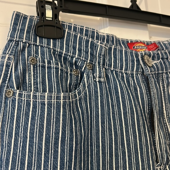 Dickies Women’s Blue & White Pinstriped Jeans - Picture 3 of 6